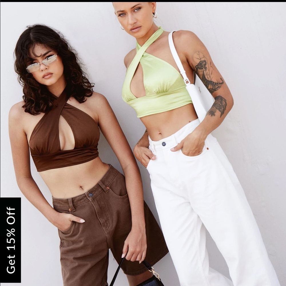 Motelrocks satin lime green top NWT size small